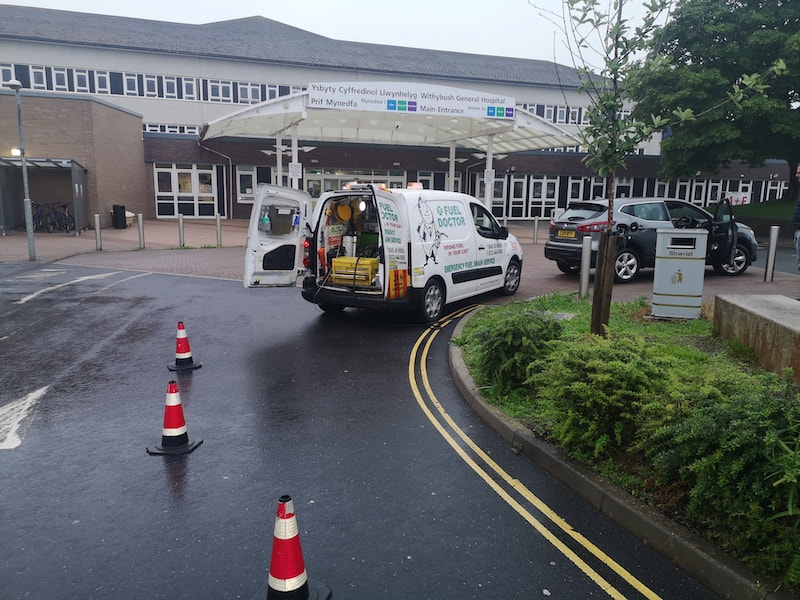 Cardiff hospital fuel drain by Steve James