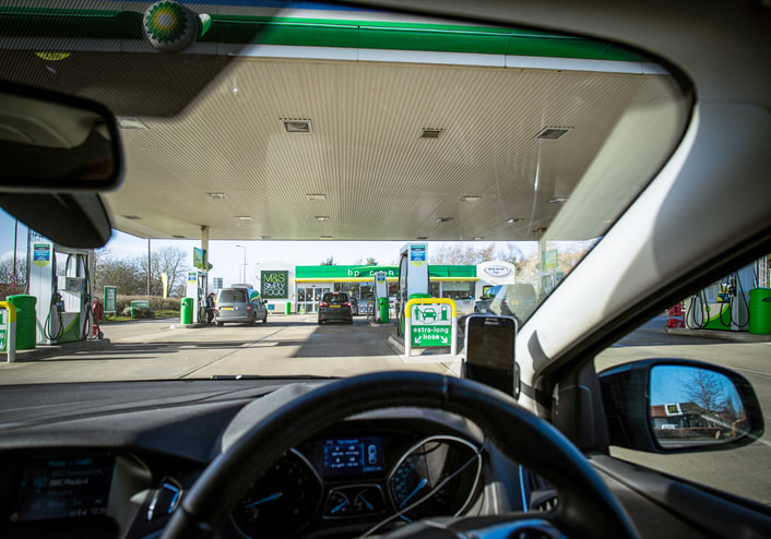 petrol station forecourt fuel
