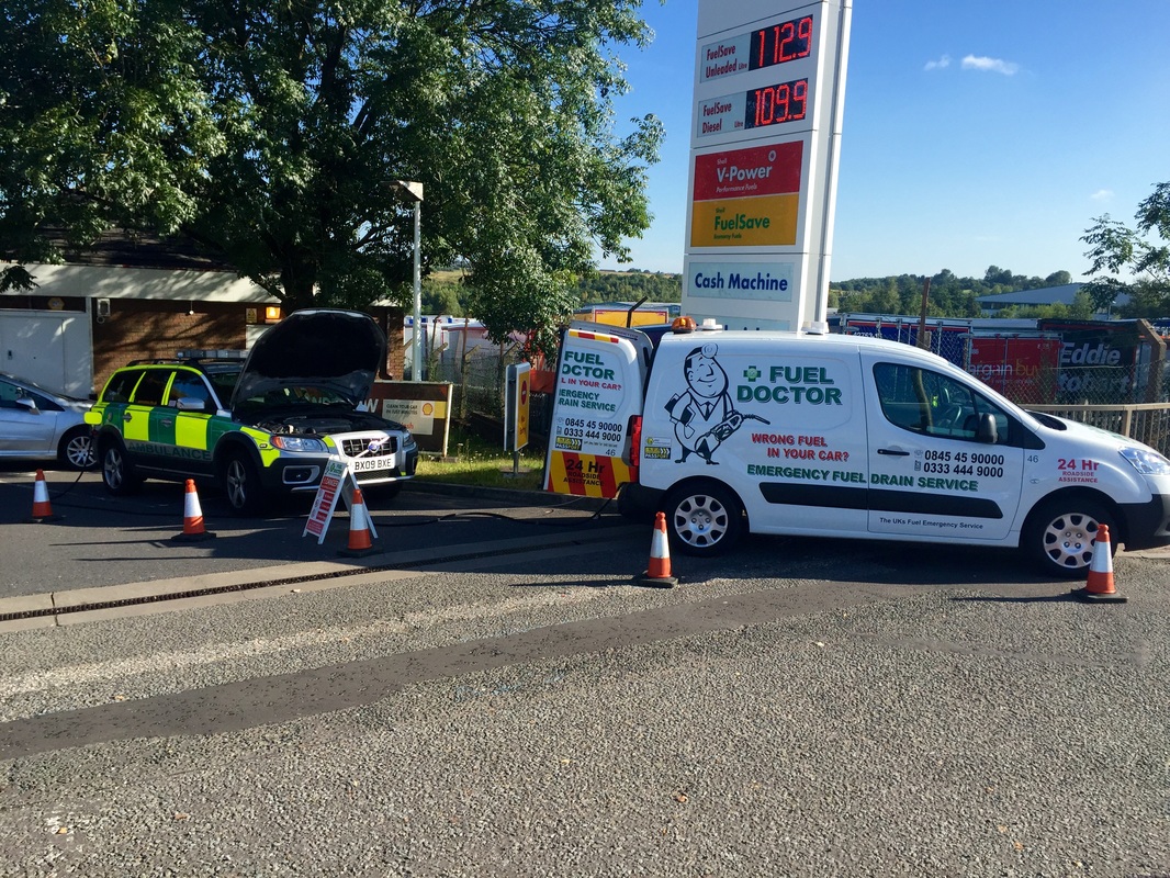fuel doctor helps ambulance in Wrexham that put petrol in diesel