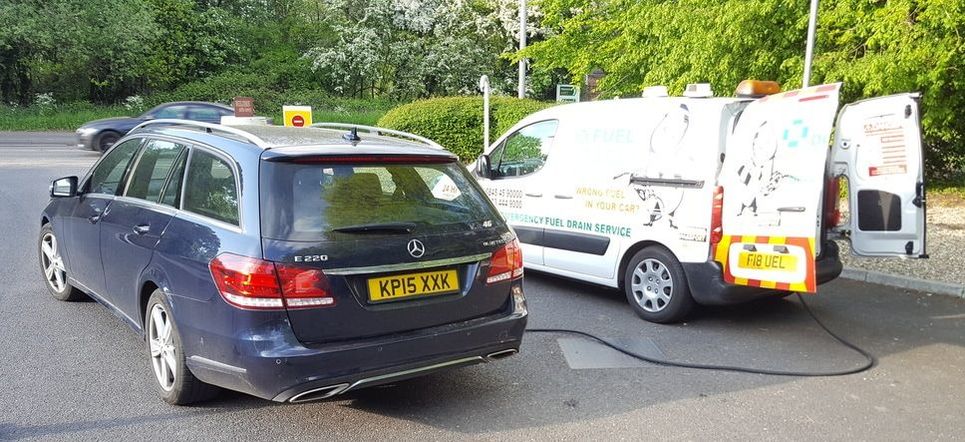 Mercedes wrong fuel recovery in Nuneaton near Coventry