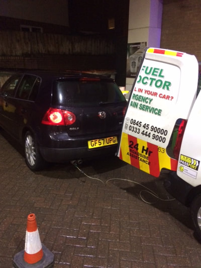 VW Golf rescued wrong fuel in car Penrith Cumbria