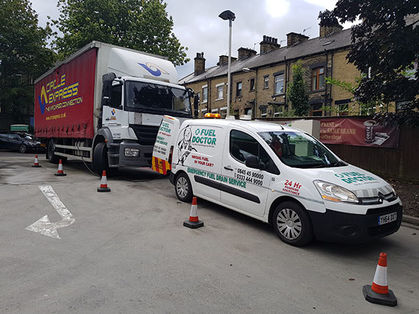 lorry puts wrong fuel in tank in Bradford West Yorskhire